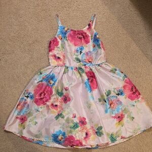 Zhenzi Floral Kids Dress in Pink and Blue